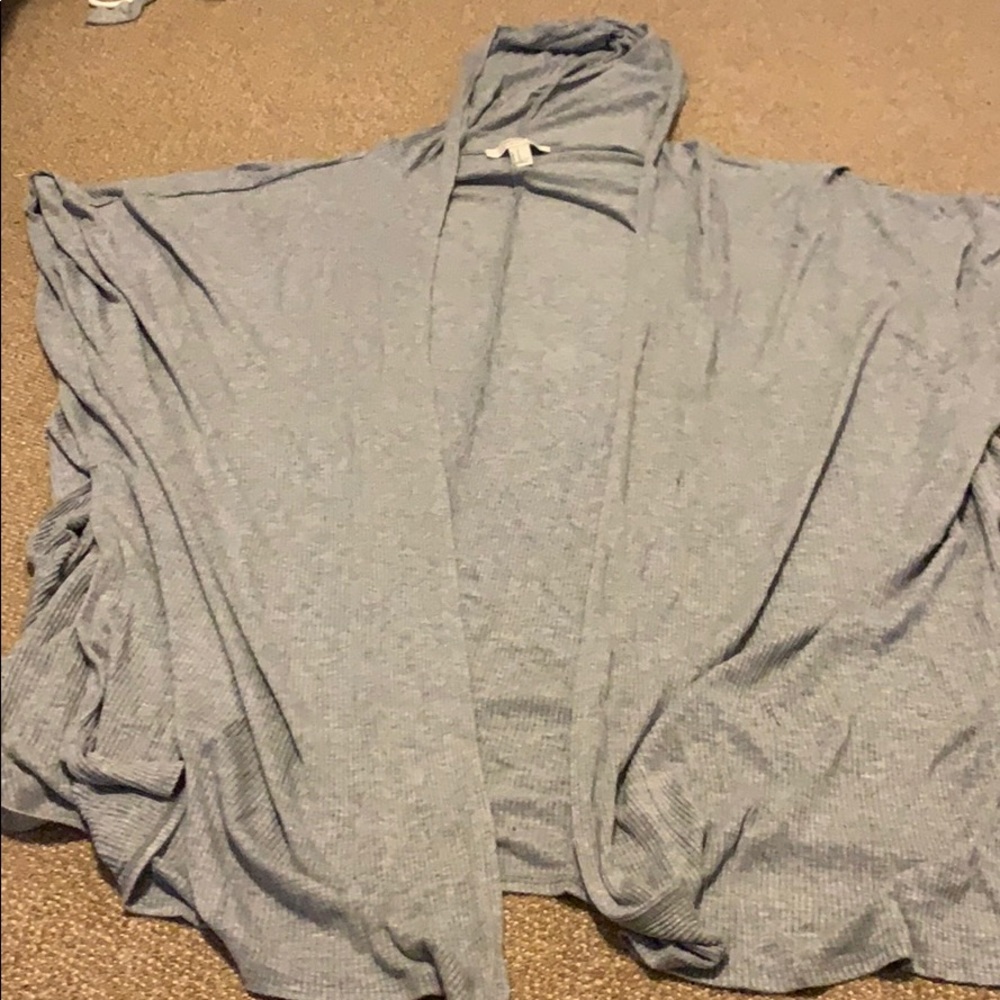 Hooded draped cardigan